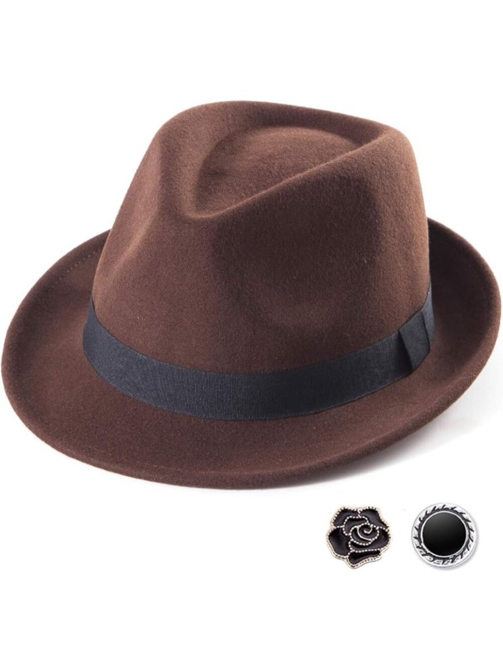 Stylish Straw Trilby Fedora Hat for Men | 1920s Short Brim Wool Panama Cap